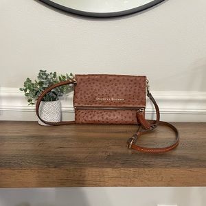Dooney & Bourke Ostrich leather brown crossbody purse